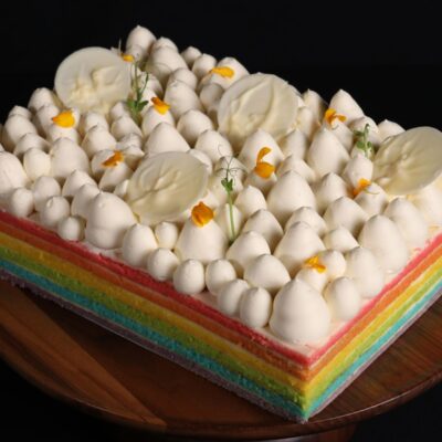 Rainbow cheesecake cake