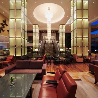 Front view of the lobby area at Hilton KL