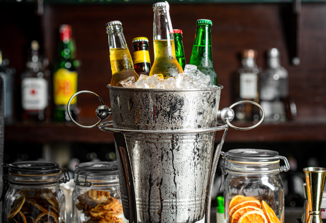 The photo shows a beer bucket.