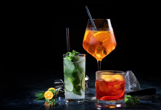 3 glasses of cocktails
