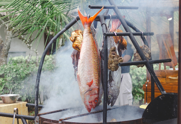 large Fresh fish smoked grill