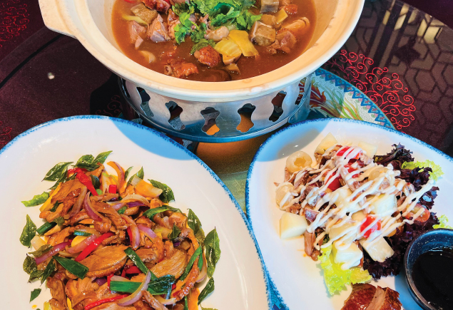 Three different types of Chinese authentic dishes.
