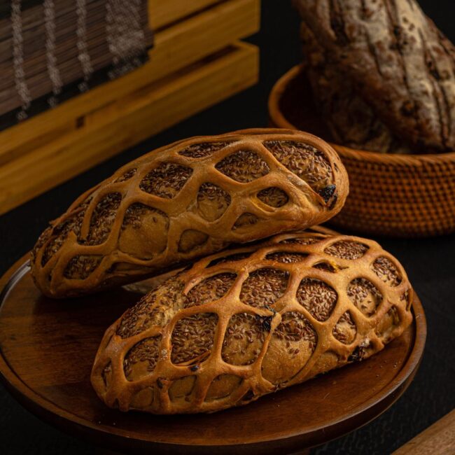 Two loafs of Muesli Rye Bread.